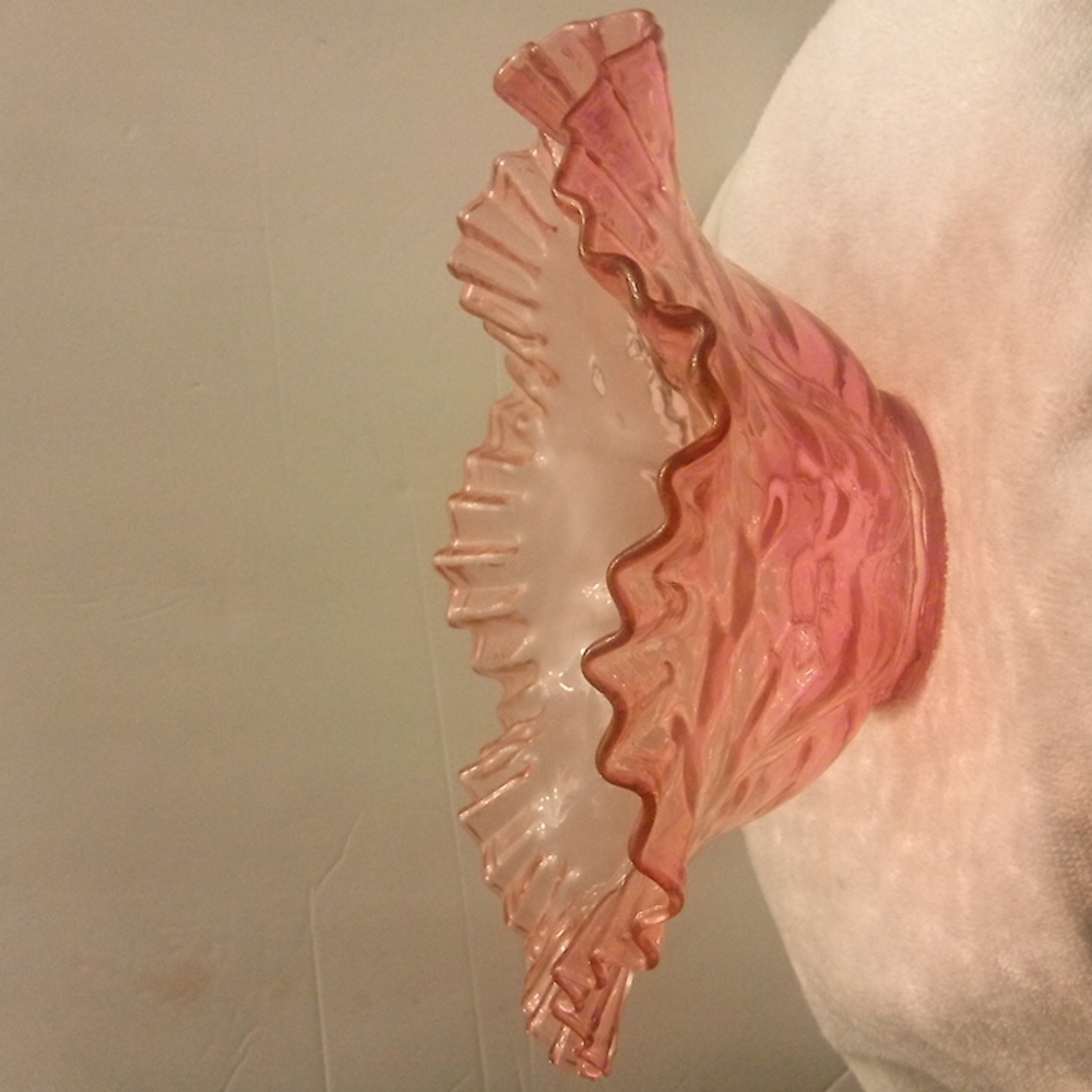 Hand blown pink glass